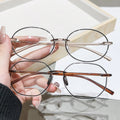 2024 New Custom logo Anti Blue Light Optical Metal Oversize Eyeglasses Frame Women Reading Glasses