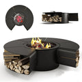 Outdoor Smokeless Corten Metal Round Fire Pit Table with Seats