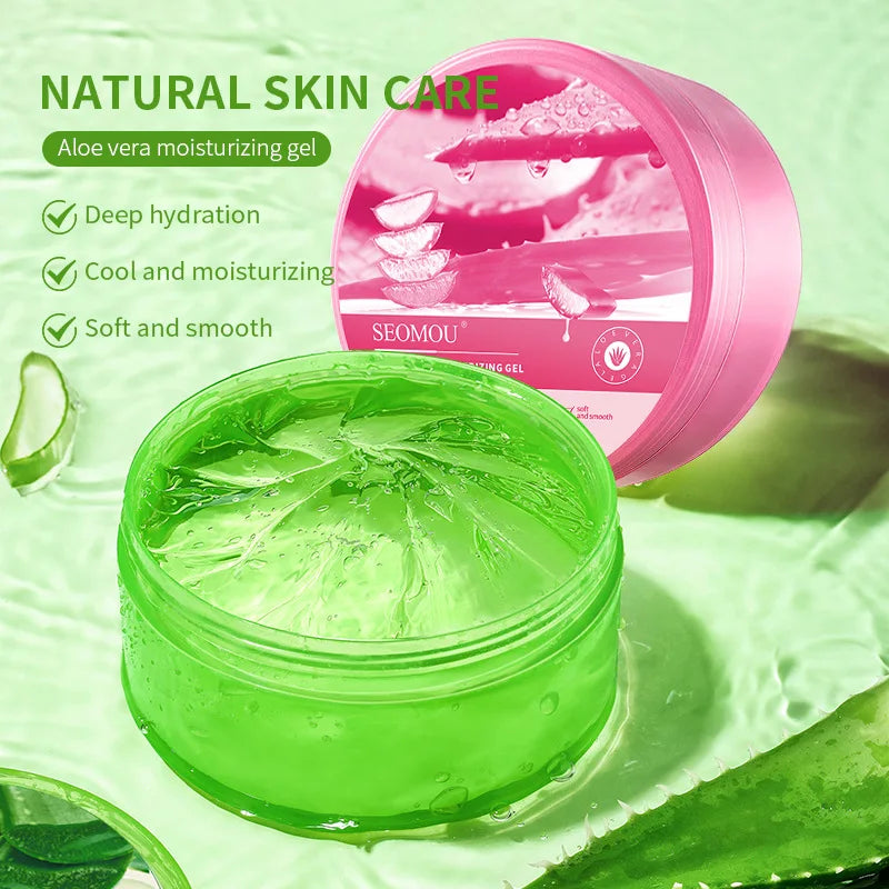 SEOMOU Private Label Brightening Aloe Vera Gel Wholesale Natural Organic 99% Pure Moisturizing Aloe Vera Gel for Face Care