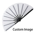 Personalized Big Clacking Large 13inch Bamboo Fans Wholesale Custom Fans Hand Folding Logo Printed Clack Sublimation Fans Blanks