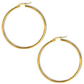 Waterproof Simple Fashion Stainless Steel Jewelry 18k Gold Plated Big Large Circle Hoop Earrings for Women