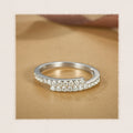 Fashion Simple S925 Sterling Silver Geometric Fried Dough Twists Stackable Moissanite Women's Ring