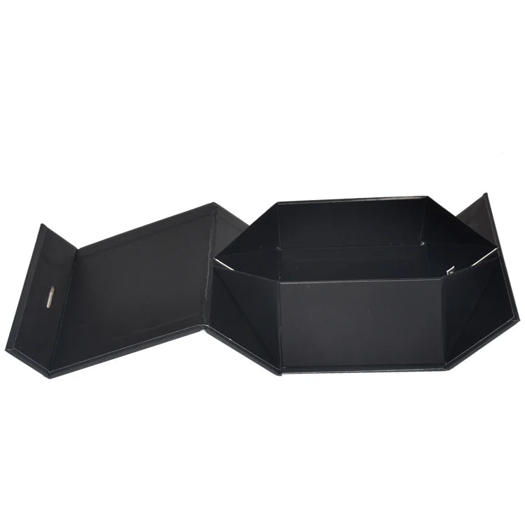 Wholesale Matte Black Foldable Apparel Magnetic Gift Box with Ribbon Folding Clothing Packaging Boxes with Magnetic Closure
