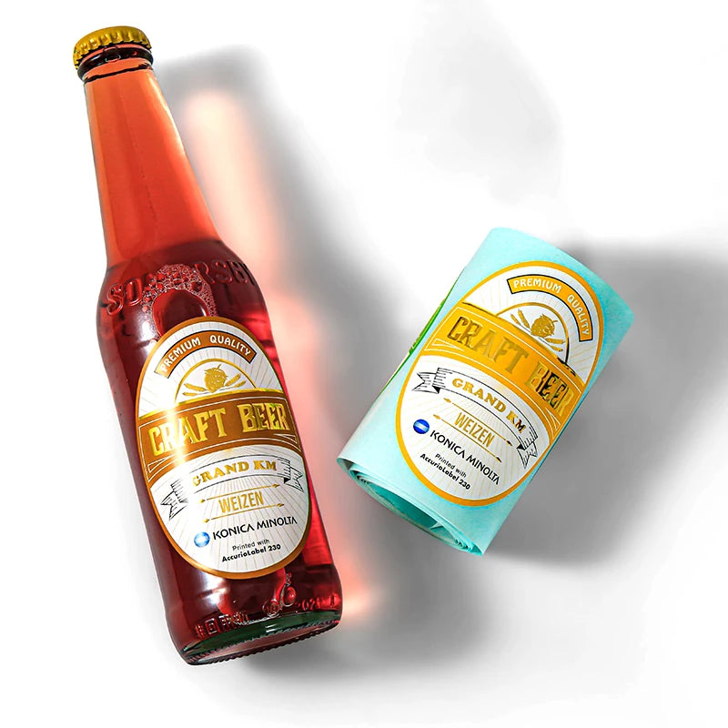Anti-ice Bucket Beer Bottle Labels Custom Logo Embossed Gold Foil Sticker Liquor Beverage Sticker Label Soda Bottle Labels
