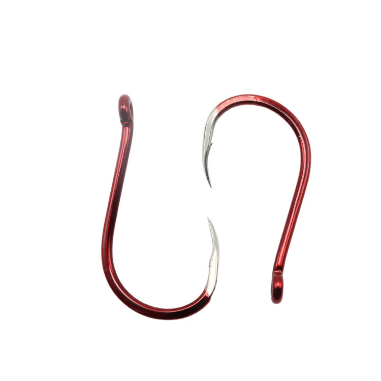 100C High Carbon Steel 5C Hardness Red Corrosion Resistant Jig Fishing Barbed Hook