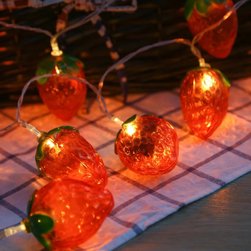 Battery Operated LED Strawberry fairy String Light for Christmas Bay Windowroomgift Atmosphere Decoration