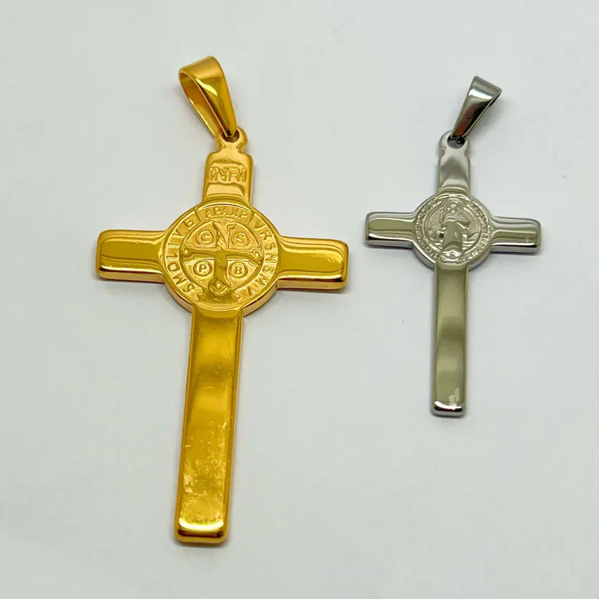 Punk Cross Charms Religious Stainless Steel Pharaoh Crucifix Pendant Necklace Hips Hops INRI Cross Charms Pendant Jewelry