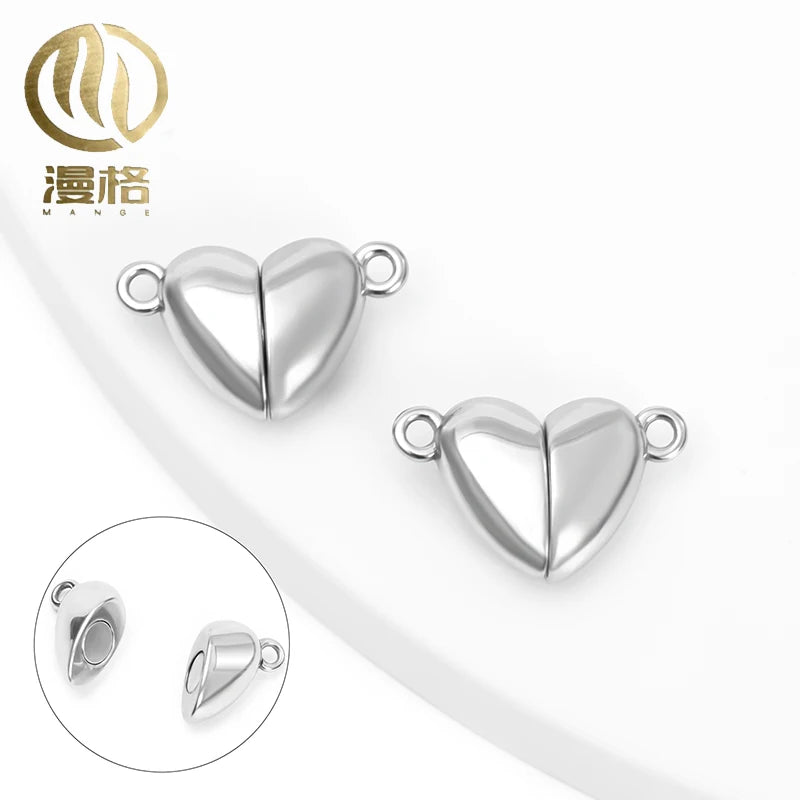 Stainless Steel Heart Buckle Necklace Buckle Pearl Necklace Accessories Hobbyist Bracelet Accessories DIY Accessories