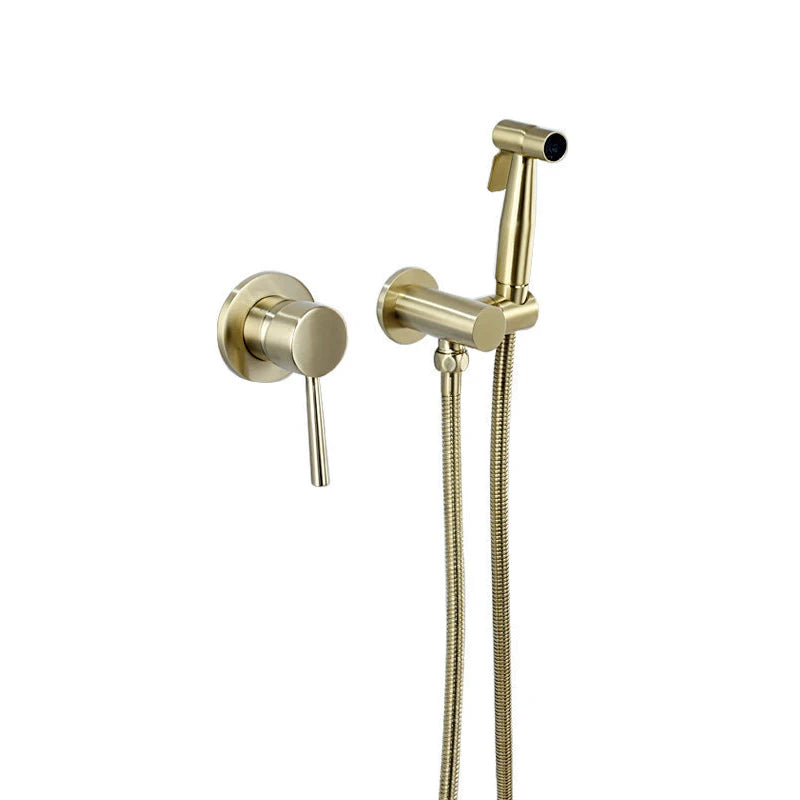 Brushed Gold Brass Toilet Sprayer Kit Hand Held Bidet Sprayer