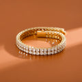TOP ICY Unique Design 2 Rows 3mm 4mm Tennis Bracelet Double Layers AAA Zircon Spring Safty Clasp 7 Inch 8 Inch Tennis Bracelet