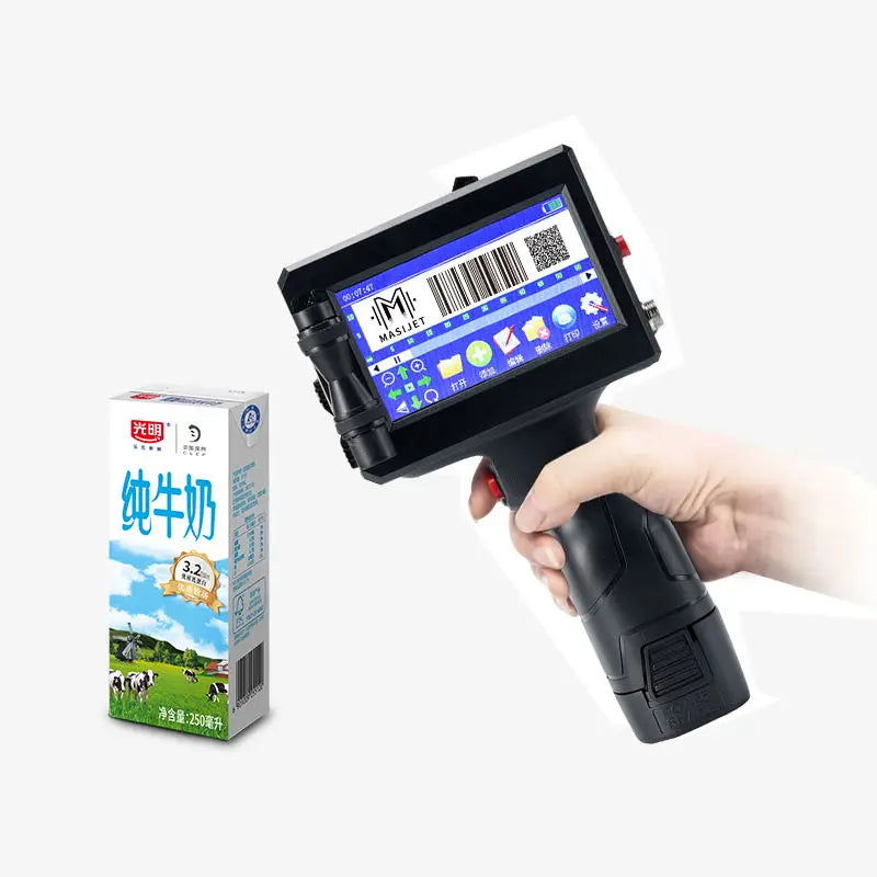 Fully Automatic Handheld Inkjet Printer with 600dpi Resolution Tij Plate Type QR Code Barcode Text Batch Number Pattern Printing