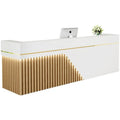 Customized Luxury Modern White Reception Desk Durable Marble MDF Material for Hotel Office Salon Bar Shop Beauty Hospital Use