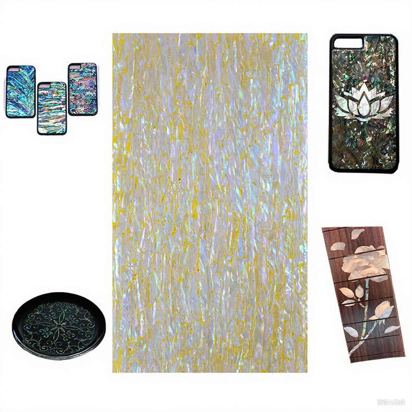 Abalone and Shell Craft Materials DIY Brightly Colored Flake Decorative Patch Shell Paper for Natural Crafts