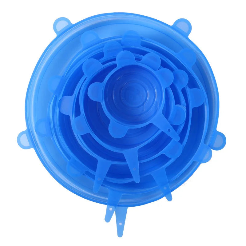Hot Selling BPA Free Silicone Food and Fruit Hugger Silicone Stretch Lids Reusable Food Sealed Covers Lid
