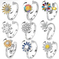 G633 Hot Sale Rotatable Ring Jewellery Spinner Women Ring Spinning Rotating Open Adjustable Fidget Anti-Anxiety Ring