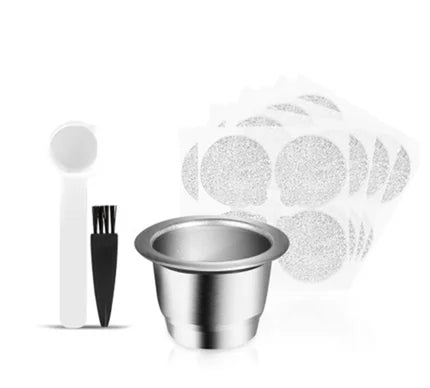 Reusable Refillable Stainless Steel Coffee & Espresso Capsule Filters with 3.5g Capacity Classic Style Pour Over
