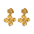 FanYue Korean Style Earrings Exaggerated Personality Metal Large Gold Camellia Earrings for Women Flower Stud Earrings