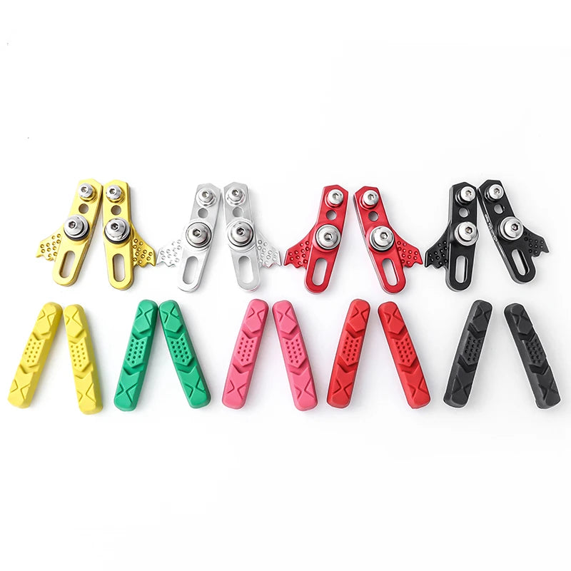 MUQZI 1 Pair Mountain Road Folding Bike Brake Pads C- Brake Caliper Pads Mountain Bikes Accessories Braking Holder Shoes Rubber