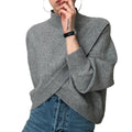 Wholesale 2025 Korean Fashion Casual Flat Knitted Solid Color Long Sleeve Pullover Sweaters Women's Polyester/Cotton Autumn