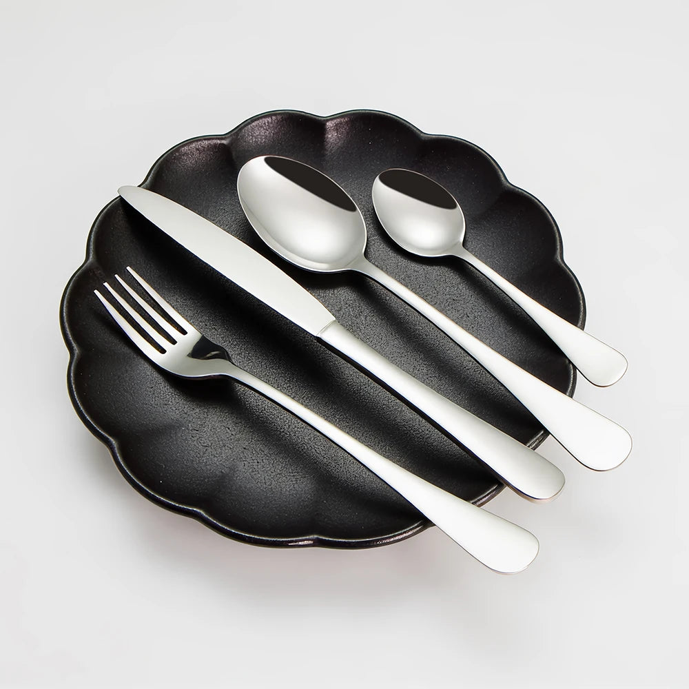 Wholesale Fork Knife Spoon Set Stainless Steel Plated Wedding Restaurant Cutlery Silverware Fork and Knife Set Flatware Set
