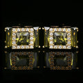 Fashion Square Green Diamond Cufflinks Men Copper Steel Crystal Square Cuff Link for Men Wedding Party