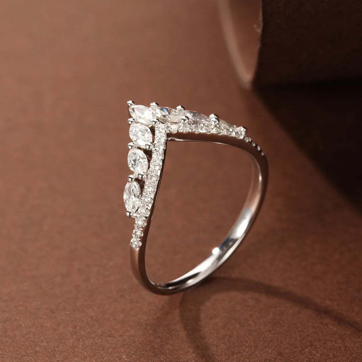 H&F Natural Diamond Ring Enhancer 18K 14K 9K Gold Crown Shape Marquise Cut .44 Carat VVS1 Trendy Natural Jewelry for Weddings