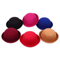 Wholesale Custom Brand logo Roll up Brim Bowler Hat Solid Color Short Brim Felt Fedora Hat Faux Wool Chapeau Femme