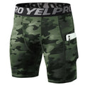 Men's Alfino Compression Spandex/Polyester Sportswear with Pocket Leggings & Running Training Pants Yoga Gym Sports Shorts