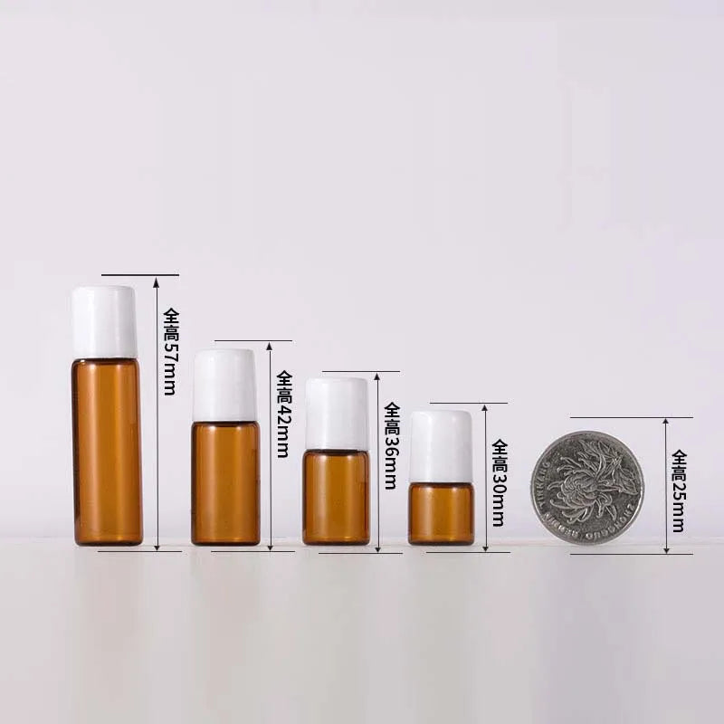 In Stock Empty Glass Amber Blue clear pink Mini 2ml Essential Oil Bottles 1ml Roll on Bottle