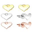 European Minimalist Gold Plated Small Stud Earrings Creative 925 Sterling Silver Heart Earrings