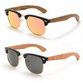 Custom Logo Sunglasses Bamboo Polarized Mirrored Wooden Sunglasses Women
