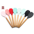 Heat Resistant up to 230C Food Grade Silicone Beech Handle Eco-Friendly Non-Stick Salad Spoon Kitchen Cooking Utensil