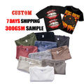 Custom Logo 300gsm Round Neck Cotton Custom Tshirt Cropped Acid Washed Soft Thick T Shirt Boxy Fit Unisex Custom t Shirt