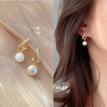 AA00332 Hot Seller 925 Silver Needle Rhinestone Twisted Pearl Earrings Minimalist Cute Wholesale Jewelry