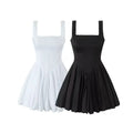 Custom Wholesaler Factory Mini Cotton Dress Sleeveless Sexy Pretty Party  Pleated  Ladies Women  Casual A-line Dress