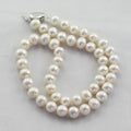 Wholesale 9-10mm Natural Freshwater Real Rice Shape Pearl Rhodium Plated Chains Luxury Gift for Mother Wedding Anniversary