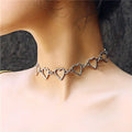 SC Hot Sale Fashion Hollow Heart Linked Necklace Wide Laying Heart Chain Chokers Necklace Unique Design Heart Necklace for Girls
