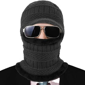 Winter Beanie Hat with Neck Warmer Knitted Balaclava Ski Face Cover Sports Gaiter for Fishing Party Daily Use Beach Image Style