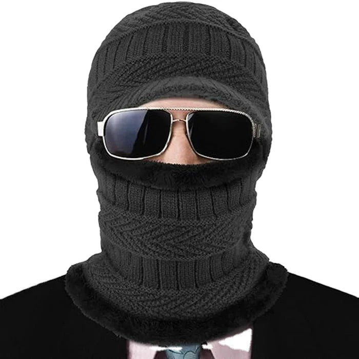 Winter Beanie Hat with Neck Warmer Knitted Balaclava Ski Face Cover Sports Gaiter for Fishing Party Daily Use Beach Image Style