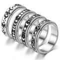 Women Men Anti Anxiety Ring Stainless Steel Rotate Freely Spinning Sun Moon Rings Jewelry Gift