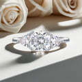 2024 Fine Jewelry 925 Sterling Silver Engagement Ring with White Moissanite Emerald Cut Wedding for Women MegaBDM