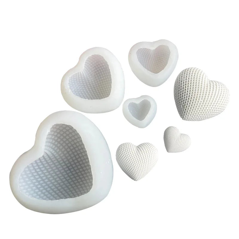 BPA Free Valentine's Day Epoxy Resin 3D Heart Shape DIY Casting Art Craft Soft Candle Mold Silicone Heart Soap Candle Molds
