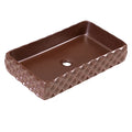 Modern Above Counter Top Wash Basin Matte Coffee Color Porcelain Bathroom Sink