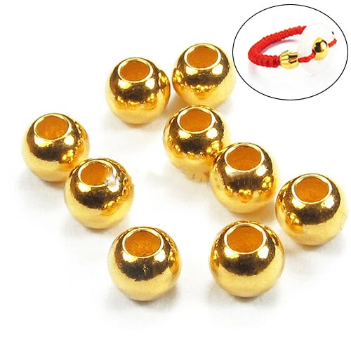 24K Solid Gold Jewelry Beads Loose Beads for Jewelry Making Supplies 3 mm