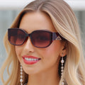 Fashionable Simple Atmospheric Curved PC Lens Rectangle Designer Unisex Shades UV Protection Thick Frame Outdoor Sunglasses