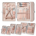 7/10/12/16/18pcs Manicure Set Pedicure Kit Womens Nail Clippers Set Professional Beauty Grooming Care Tools with Travel Case
