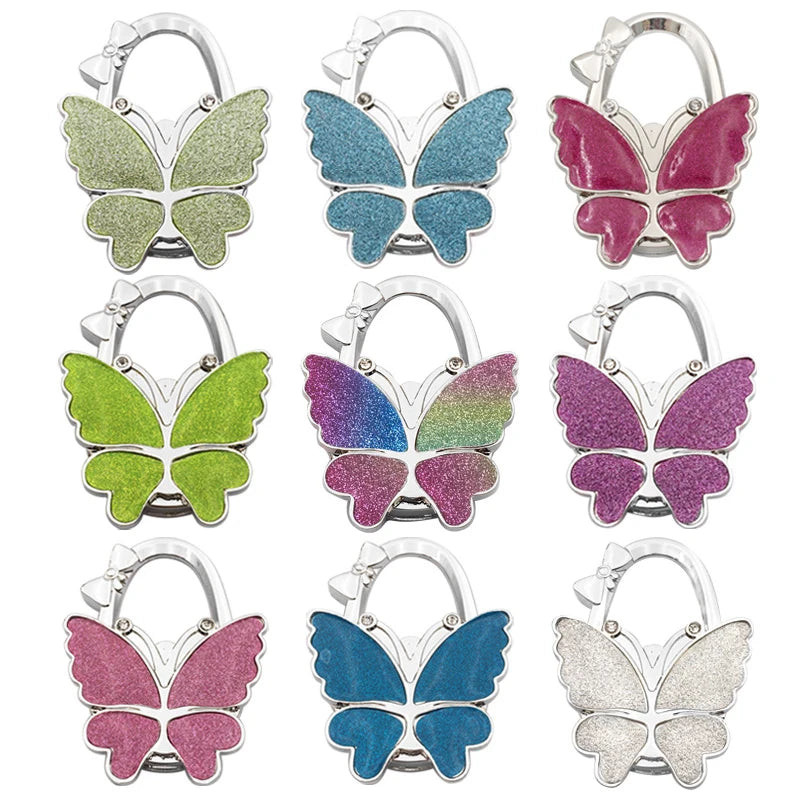 Wholesale Butterfly Design Purse Hook for Table Foldable Handbag Hanger Portable Bag Holder Bag Accessories