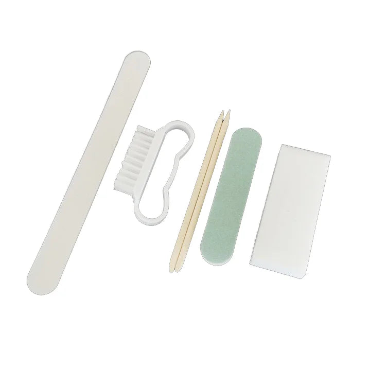 Disposable Pedicure Kit 5pcs Manicure Set Nail Tools Double Sided Board Washable Nail Buffer File Mini Nail Kit Box Packaging MegaBDM
