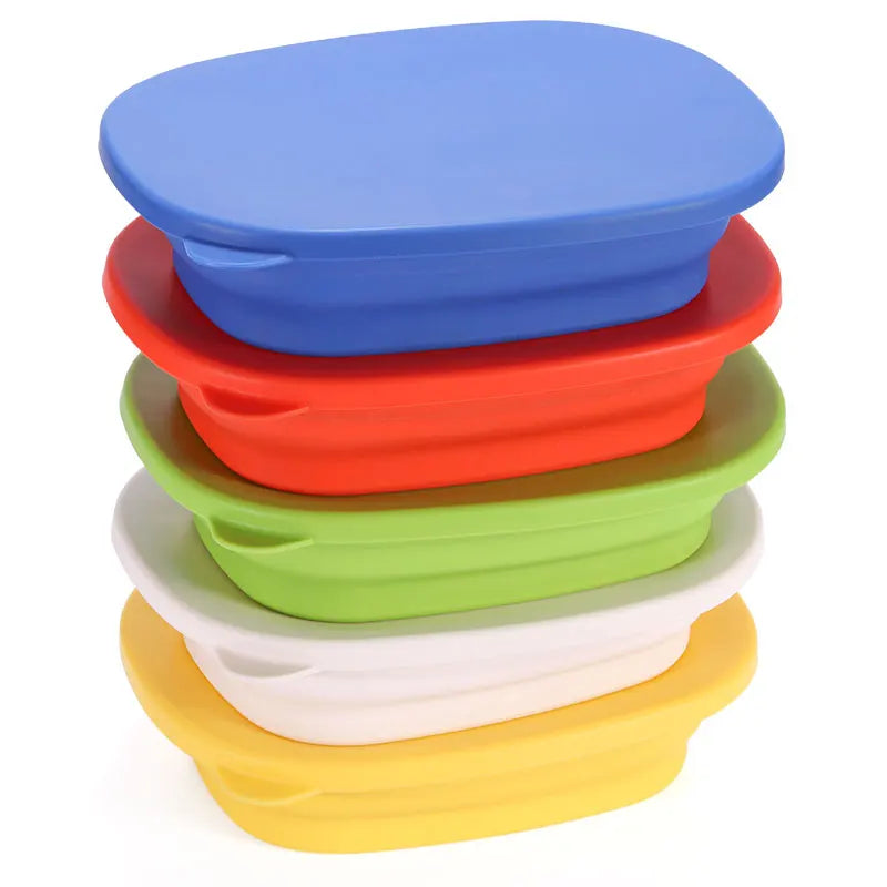 Kids Food Container Food Containers Silicon Food Box Folding Bowl Collapsable Silicone Foldable Lunch Box
