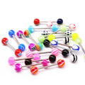 Gaby Acrylic Mix Color Tongue Ring Barbell for Man Woman Body Piercing Jewelry